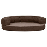 Vidaxl dog bed ergonomic linen-look 75x53 cm fleece brown