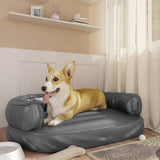 Vidaxl dog basket with ergonomic foam 88x65 cm artificial leather gray