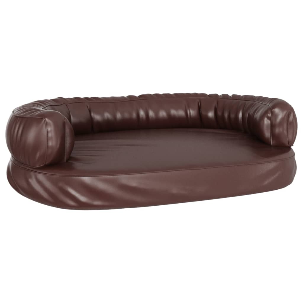 Vidaxl Dog Panier avec mousse ergonomique 75x53 cm en cuir artificiel marron