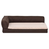 Vidaxl dog bed ergonomic linen-look 75x53 cm fleece brown