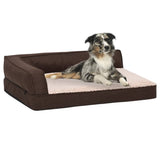 Vidaxl dog bed ergonomic linen-look 75x53 cm fleece brown