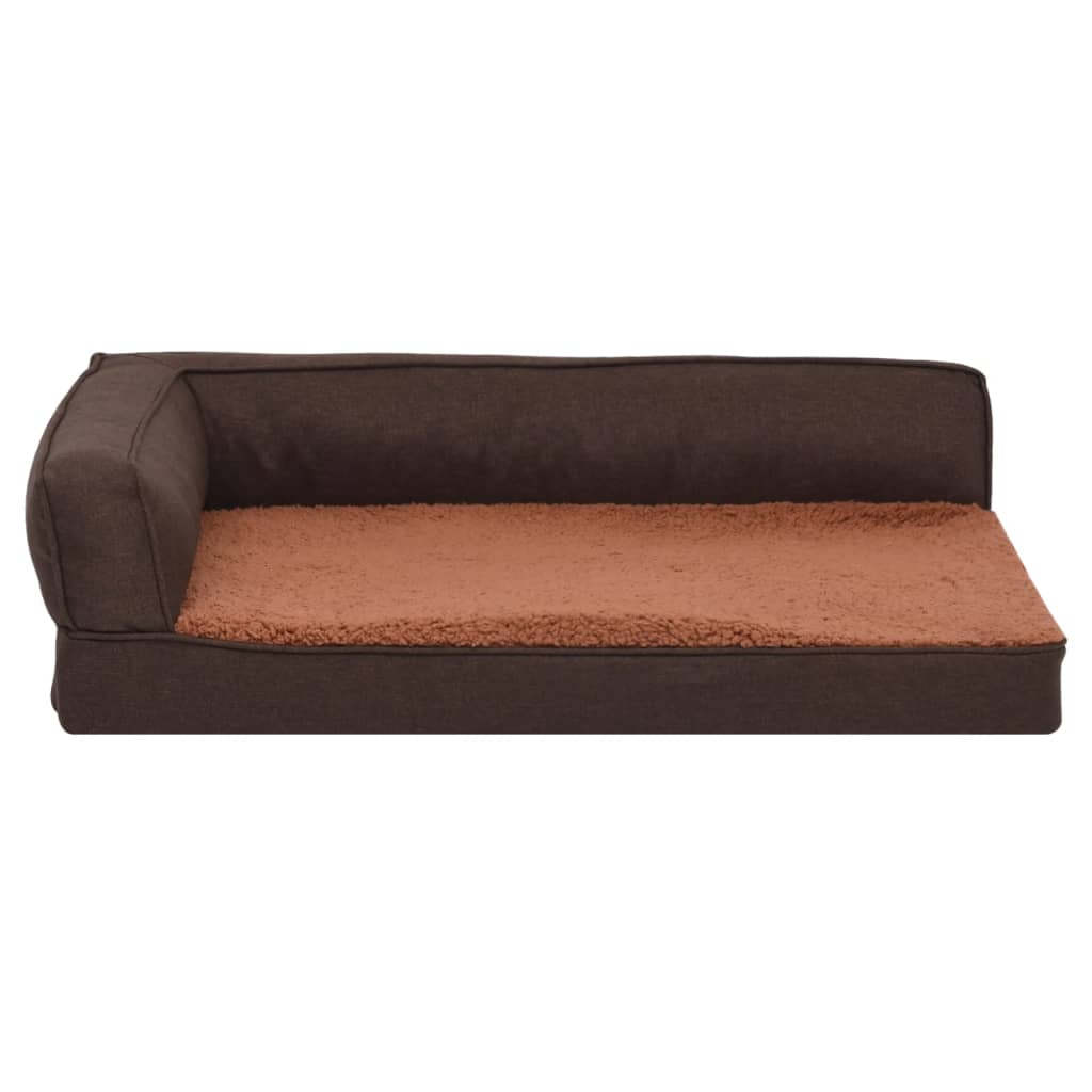 Vidaxl cama para perros lino ergonómico-aspecto 60x42 cm vellón marrón