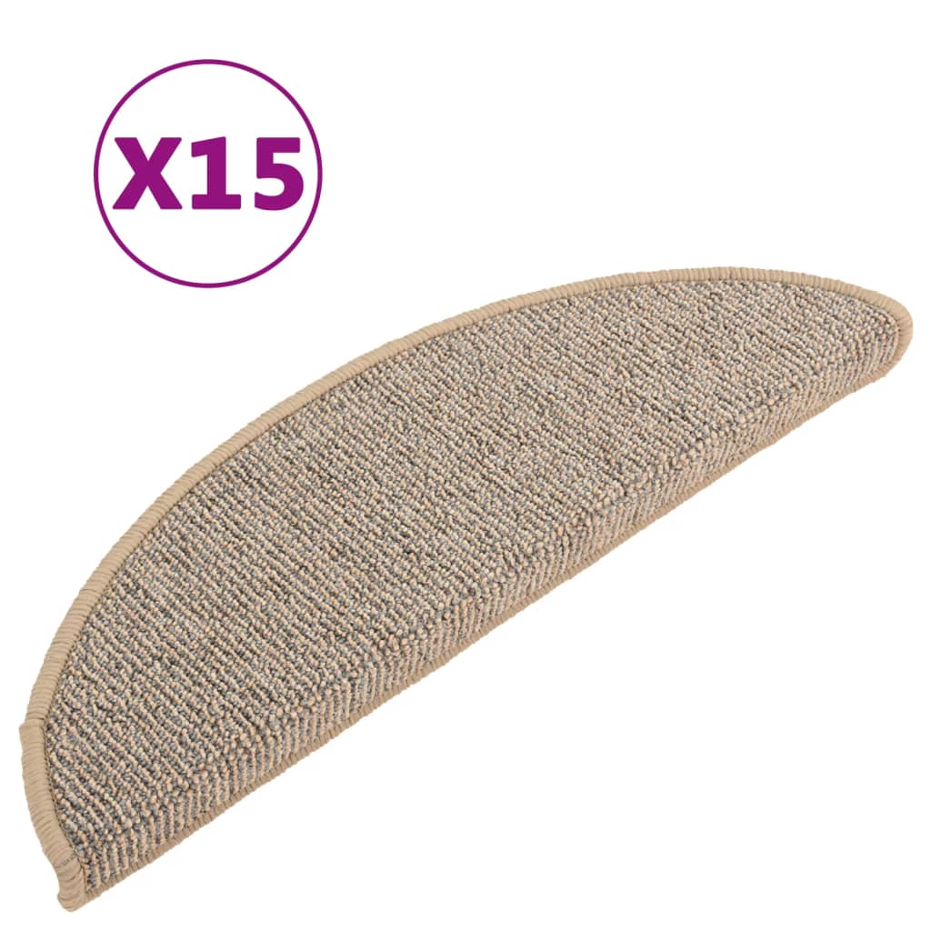 Mattes d'escalier Vidaxl 15 st 56x17x3 cm brun