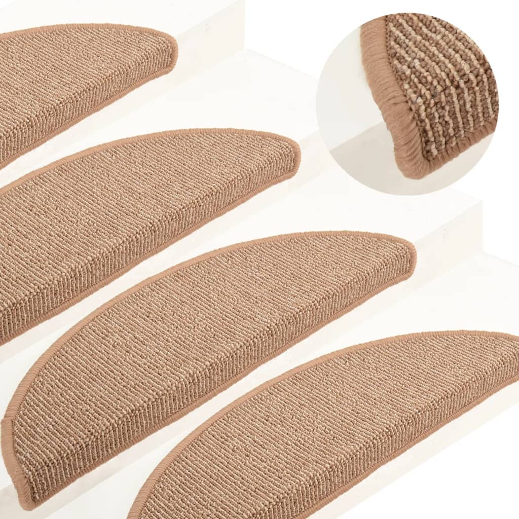 Vidaxl Stair Mats 15 St 56x17x3 CM Light Brown