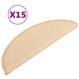 Vidaxl Stair tappetini 15 ST 56x17x3 cm Crema