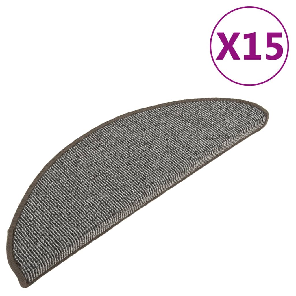 Esteras de escalera de Vidaxl 15 st 65x21x4 cm gris