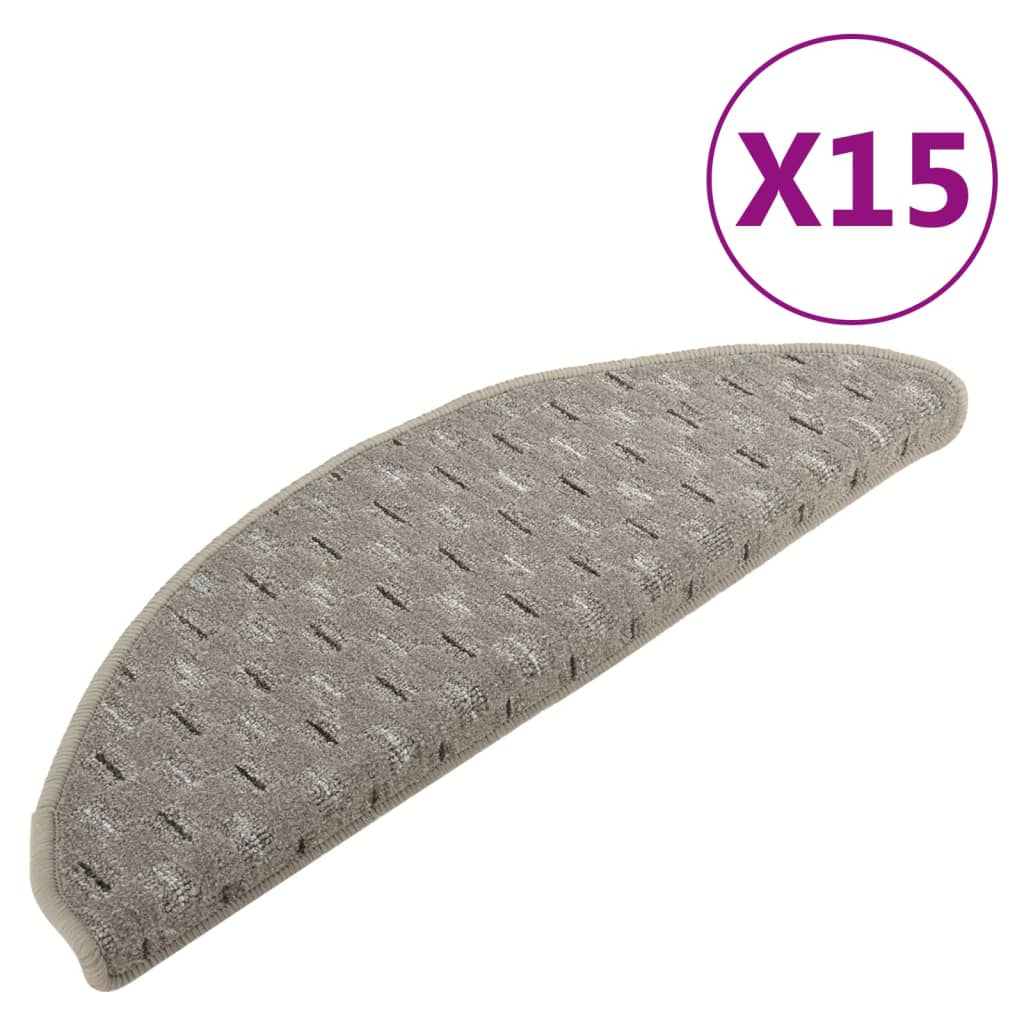 Mattes d'escalier Vidaxl 15 st 65x21x4 cm gris