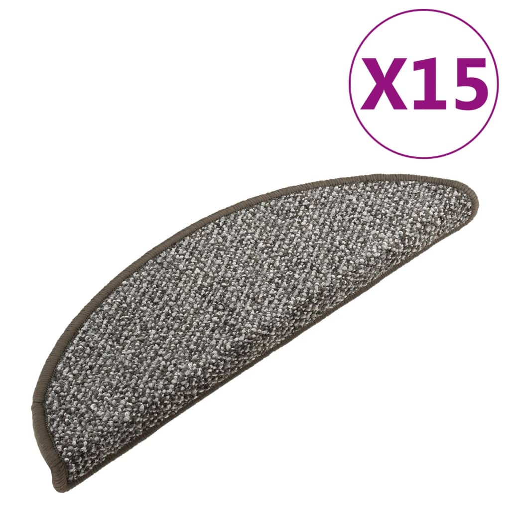 Vidaxl Stair Mats 15 St 65x21x4 cm Anthracite -farget