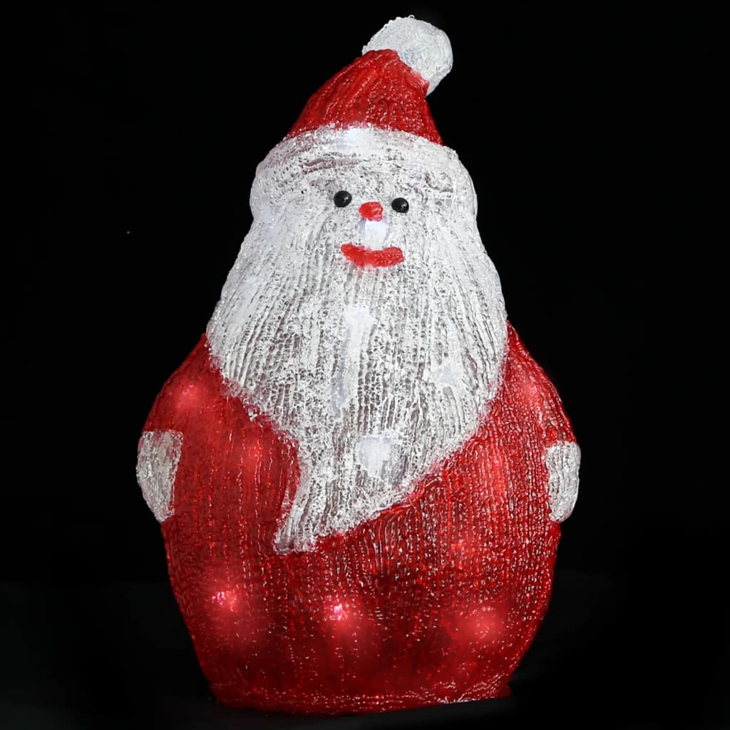 Vidaxl Chrëschtdagsfigur Santa huet bannen an ausserhalb 28 cm Acryl gefouert