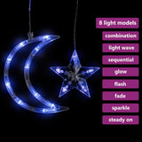 Vidaxl Light Garland Star in Moon Remote Control 138 LED modro