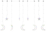 Vidaxl Light Garland Star and Moon 138 LED večkobarvne