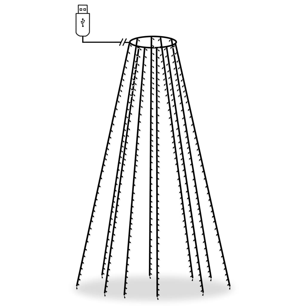 Vidaxl Chrëschtbau Luuchte mat 500 LED blo blo an 500 cm