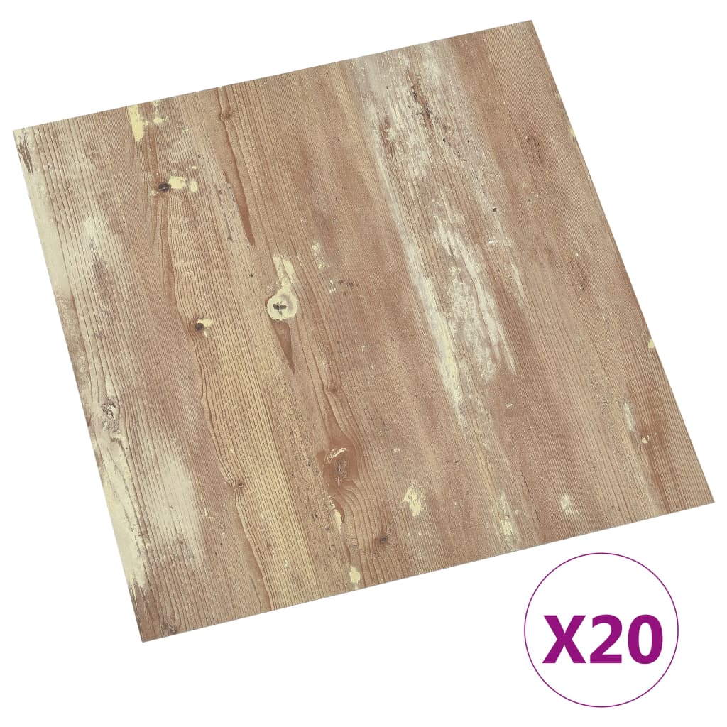 Vidaxl Floorboards 20 St auto-adhésif 1,86 m² en PVC marron