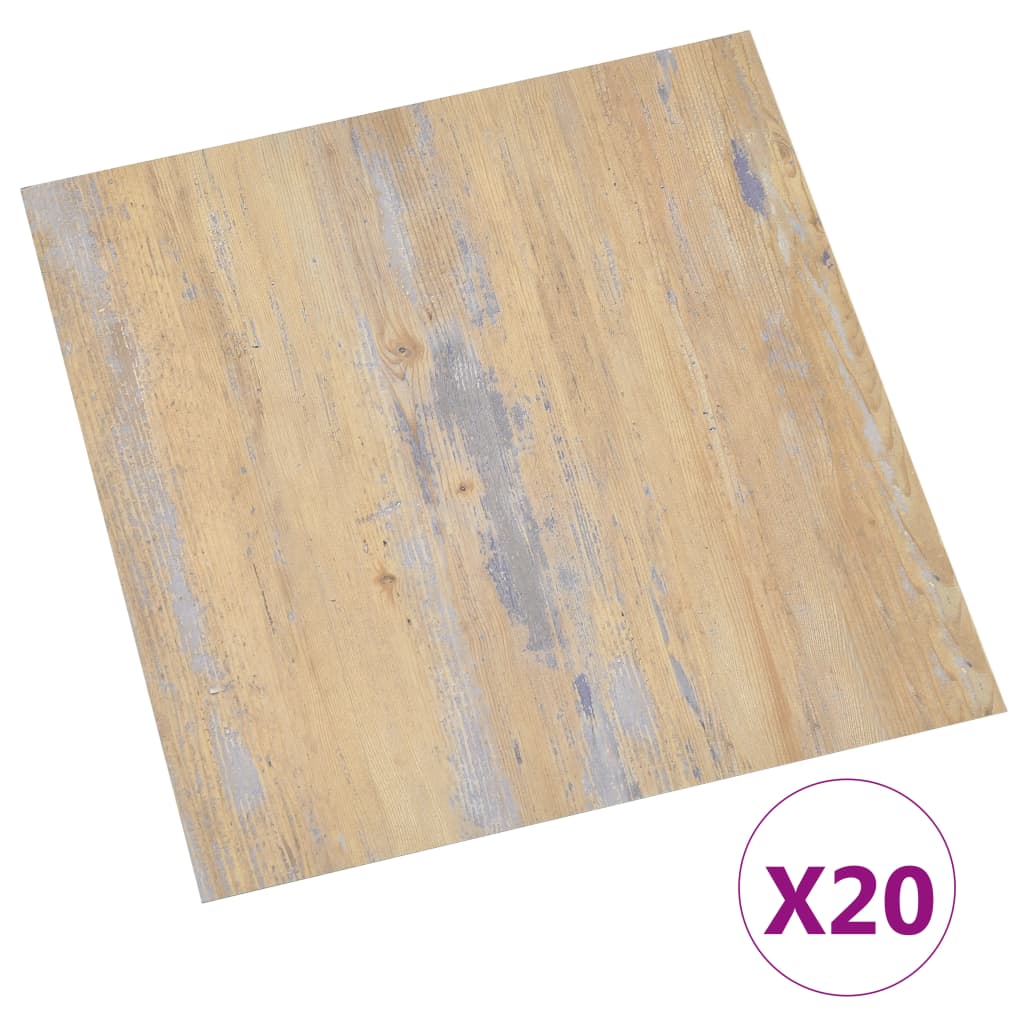 Tablas de piso Vidaxl 20 st autoadhesivo 1.86 m² PVC Brown