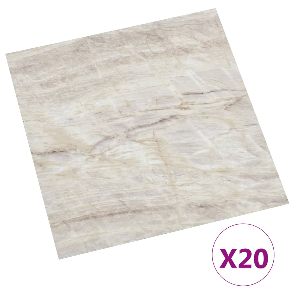 Planches de plancher vidaxl 20 ST auto-adhésif 1,86 m² pvc beige