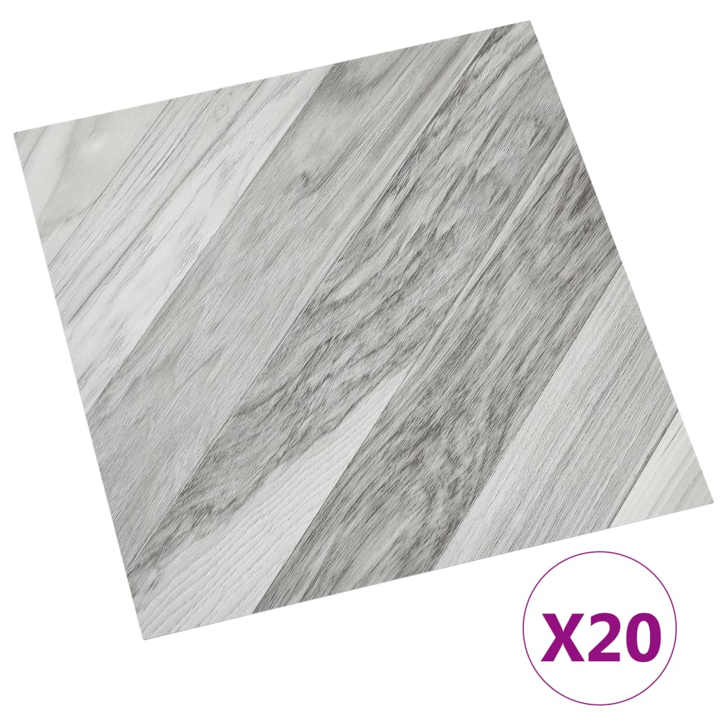 Vidaxl floorboards 20 st self -adhesive 1.86 m² PVC striped gray