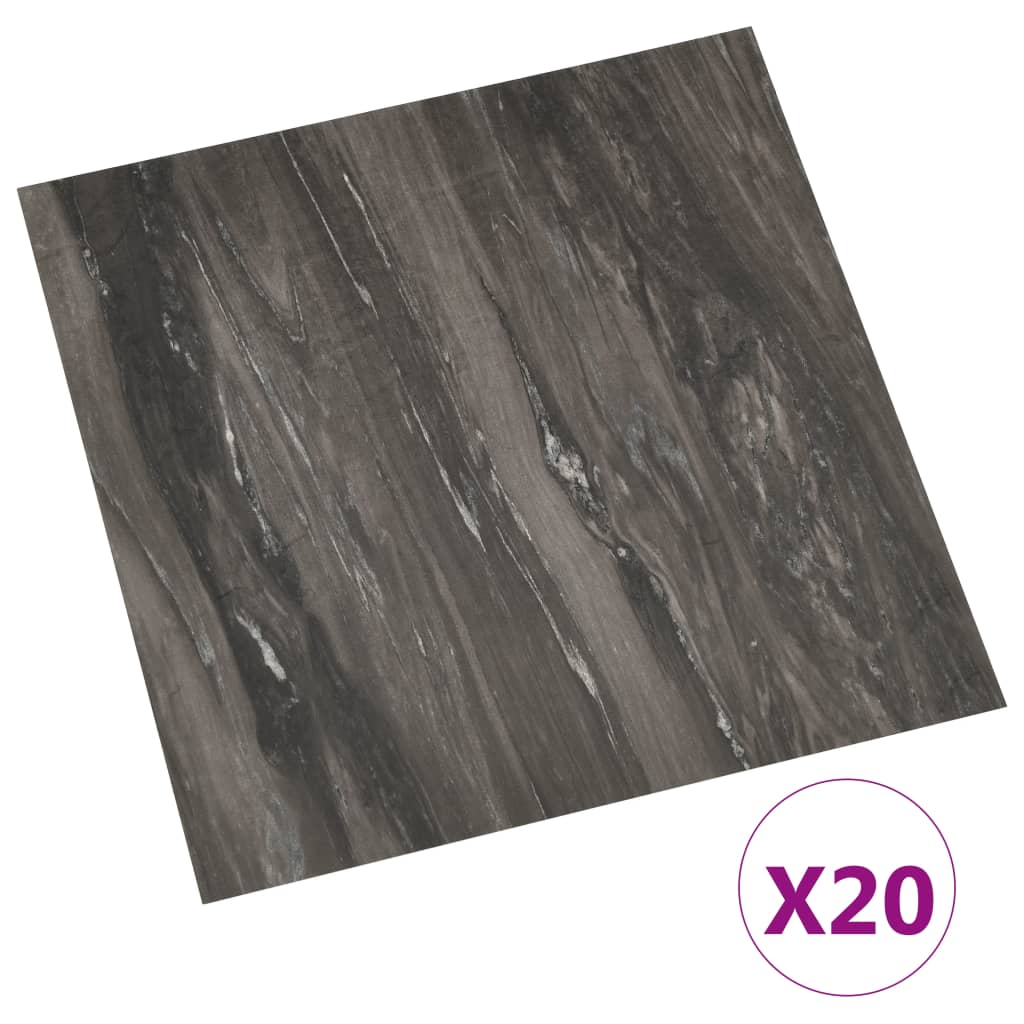 Vidaxl Floor Abeards 20 St Autoadesivo 1,86 m² PVC Grigio scuro