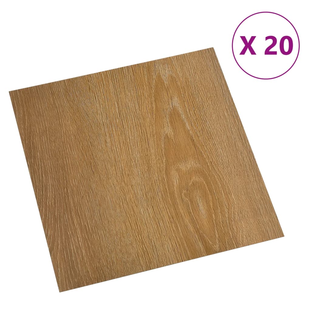 Vidaxl Floor Abeards 20 St Autoadesivo 1,86 m² PVC Brown