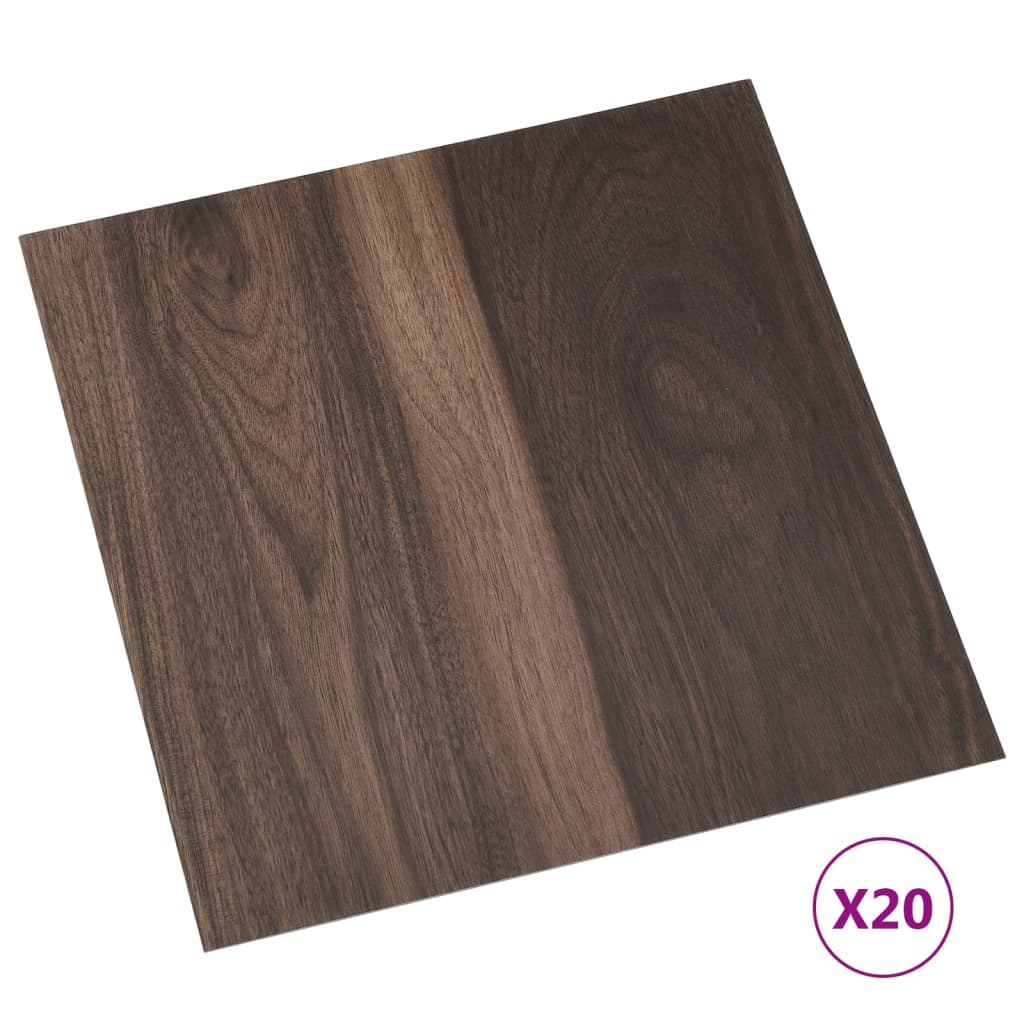 Vidaxl Floor Abeards 20 St Autoadesivo 1,86 m² PVC marrone scuro