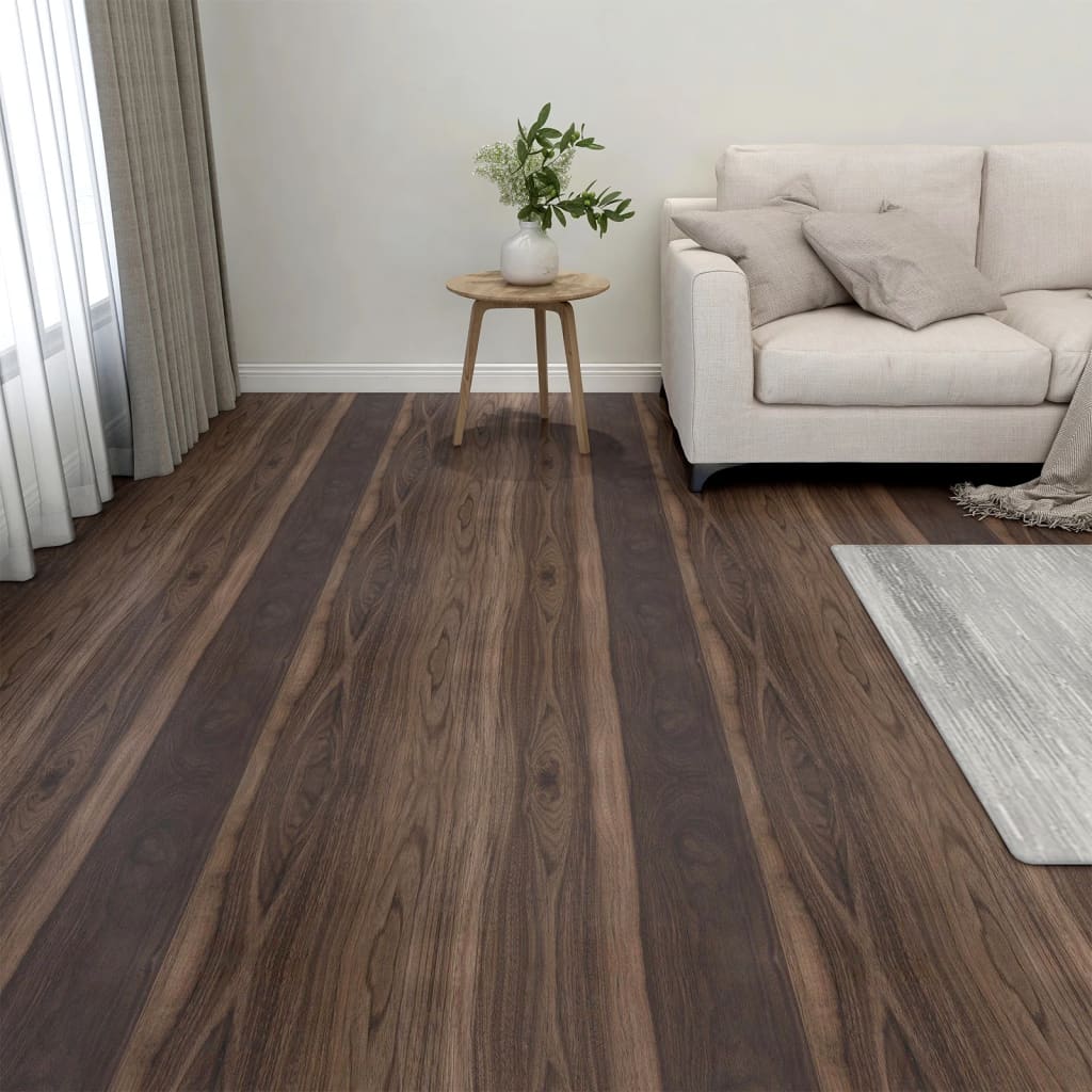 Vidaxl Floorboards 20 St auto-adhésif 1,86 m² en PVC brun foncé