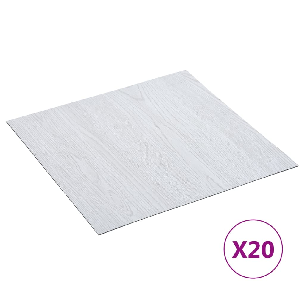 VidaXL floorboards 20 st self -adhesive 1.86 m² PVC white