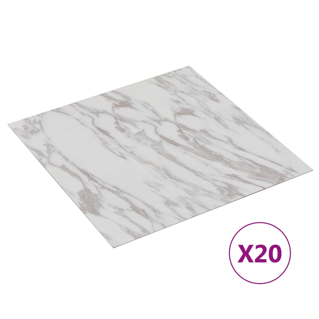 Vidaxl floorboards 20 st self -adhesive 1.86 m² PVC white marble pattern