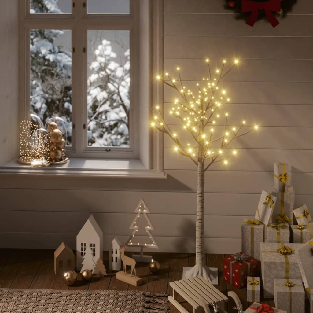 Saule de l'arbre de Noël Vidaxl avec 120 LED blancs chauds à l'intérieur et à l'extérieur 1,2 m