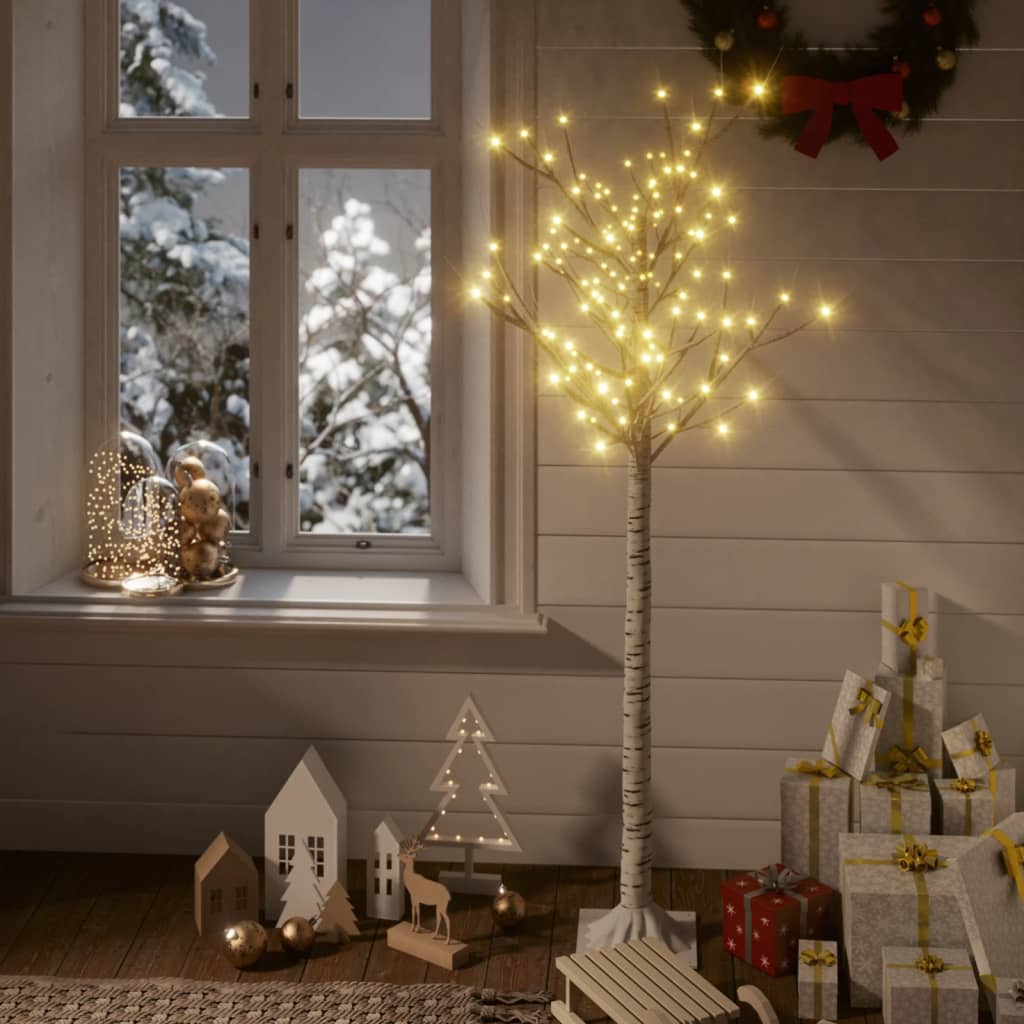 Saule de l'arbre de Noël Vidaxl avec 140 LED blancs chauds à l'intérieur et à l'extérieur 1,5 m