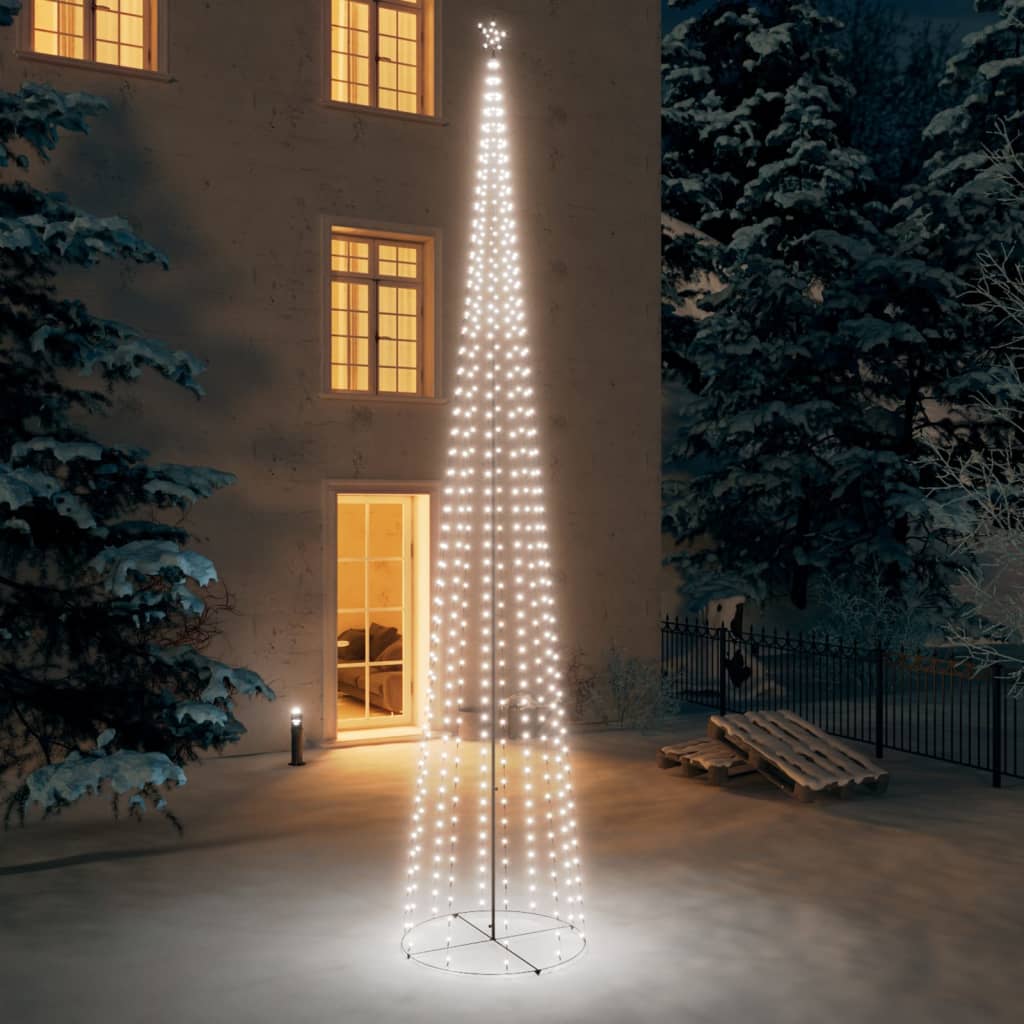 Vidaxl KegelkerstBoom 752 Cold -White LED 160x500 cm