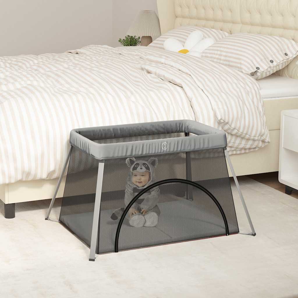 Vidaxl Baby Box avec matelas en lin gris clair