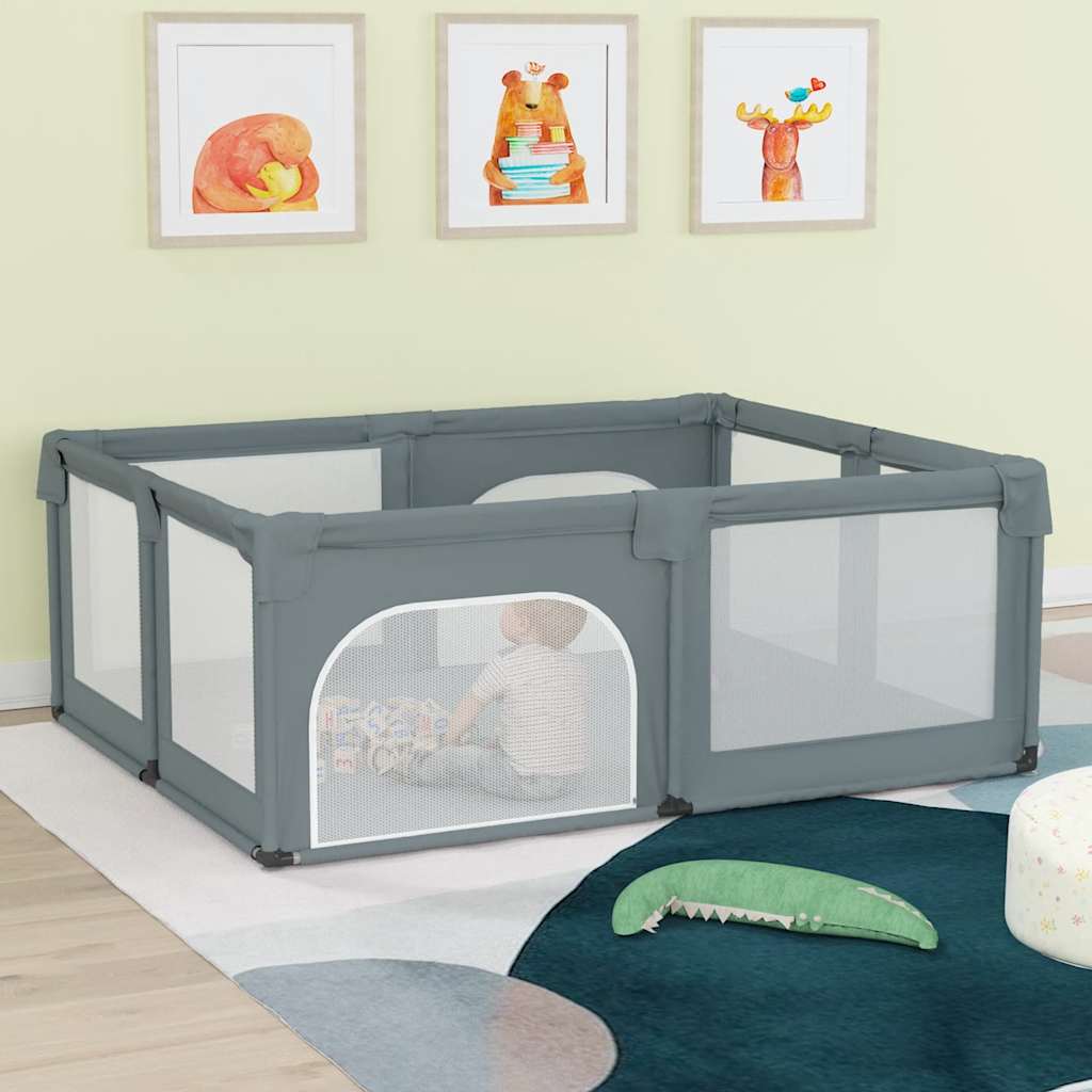 Vidaxl Babybox with 2 doors Oxford fabric light gray