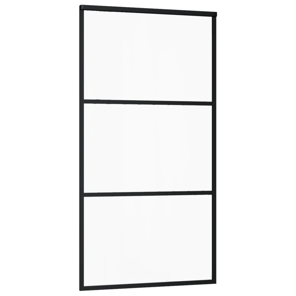 Vidaxl rutscht Dier 102x205 cm esg Glas an Aluminium schwaarz