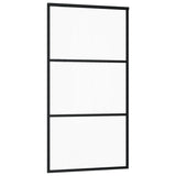 Vidaxl rutscht Dier 102x205 cm esg Glas an Aluminium schwaarz