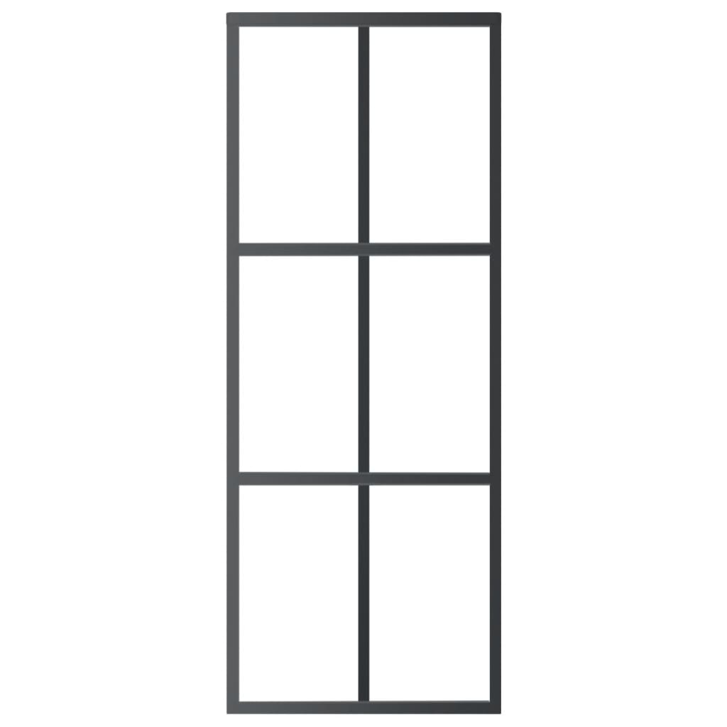 VidaXL sliding door 76x205 cm ESG glass and aluminum black