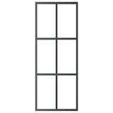 VidaXL sliding door 76x205 cm ESG glass and aluminum black