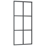 VidaXL sliding door 90x205 cm ESG glass and aluminum black