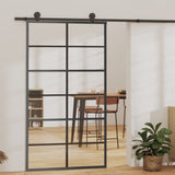 Puerta corredera de Vidaxl 102x205 cm de vidrio ESG y negro de aluminio