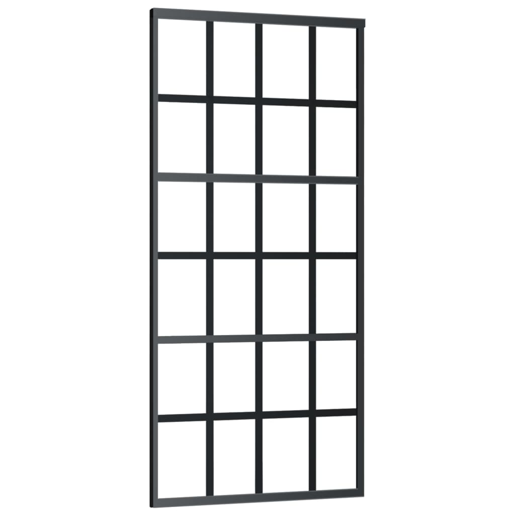 VidaXL sliding door 90x205 cm ESG glass and aluminum black