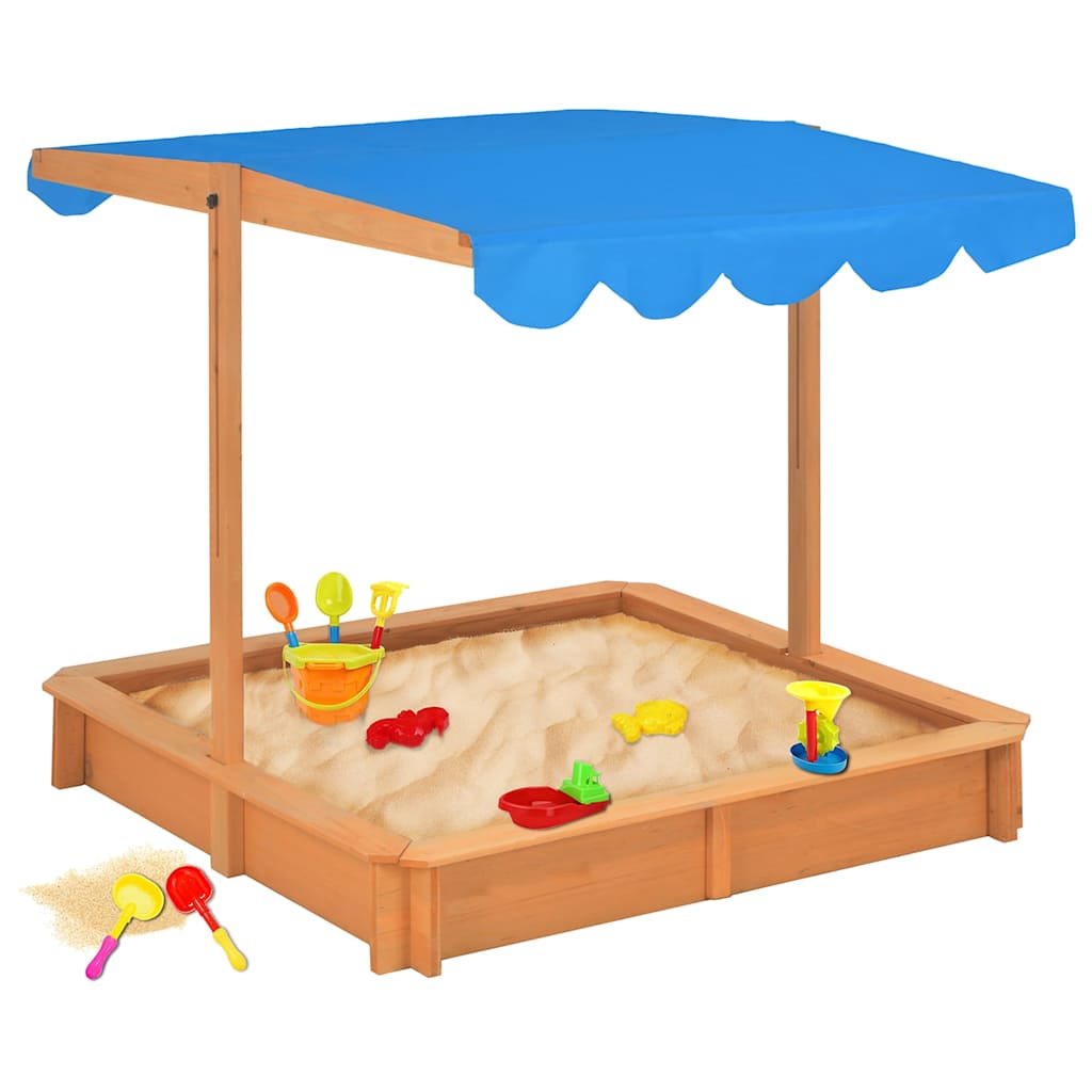 Vidaxl Sandbox con techo ajustable 115x115x115 cm Pinehout