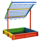 Vidaxl Sandbox mat Upassbar Dach UV50 Pinewood Multi -Colored