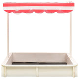 Vidaxl Sandbox con techo ajustable UV50 Pinewit blanco y rojo