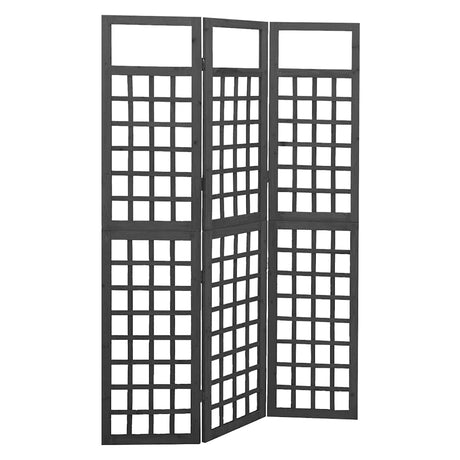 Vidaxl kamerscherm trellis met 3 panelen 121x180 cm vurenhout zwart