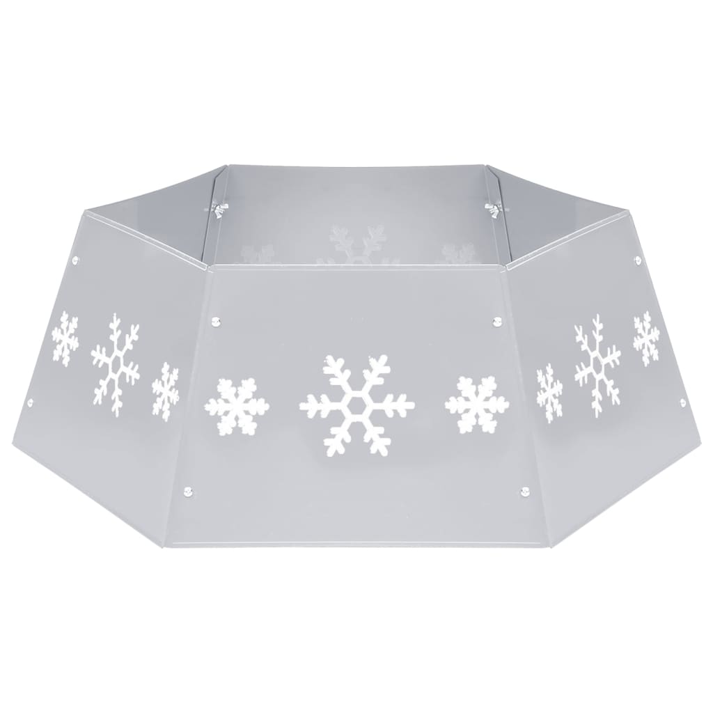 Falda de árbol de Navidad Vidaxl Ø68x25 cm plateado y blanco