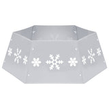 Falda de árbol de Navidad Vidaxl Ø68x25 cm plateado y blanco