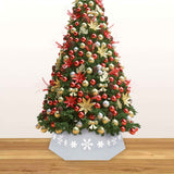 Falda de árbol de Navidad Vidaxl Ø68x25 cm plateado y blanco