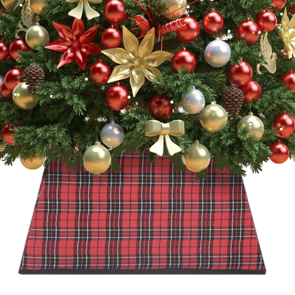 Vidaxl Weihnachtsbaumrock 48x48x25 cm rot und schwarz