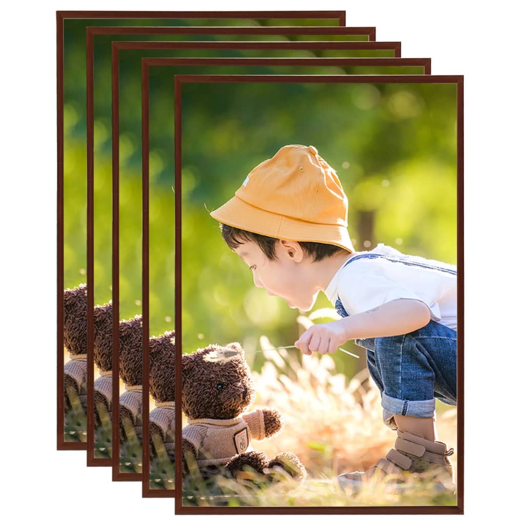 Vidaxl fotorammer 5 stk til væg eller tabel 70x90 cm mdf bronze farvet