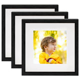 Vidaxl -Fotorahmen 3 PCs für 13x13 cm Foto 3D 23x23 cm Schwarz