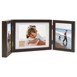 Cadre photo Vidaxl Triptych 22x15 cm + 2x (10x15 cm) brun foncé