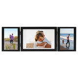 VidaXL Fotolijst drieluik 28x18 cm+2x(13x18 cm) zwart